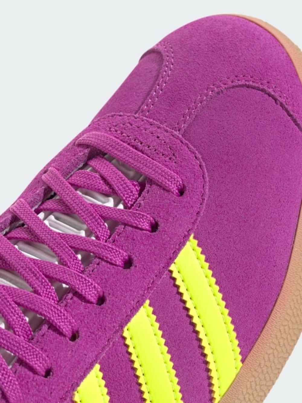 Adidas Originals Gazelle Suede Shoes Sz 7.5 Purple Yellow Stripe Sneakers - Picture 14 of 16